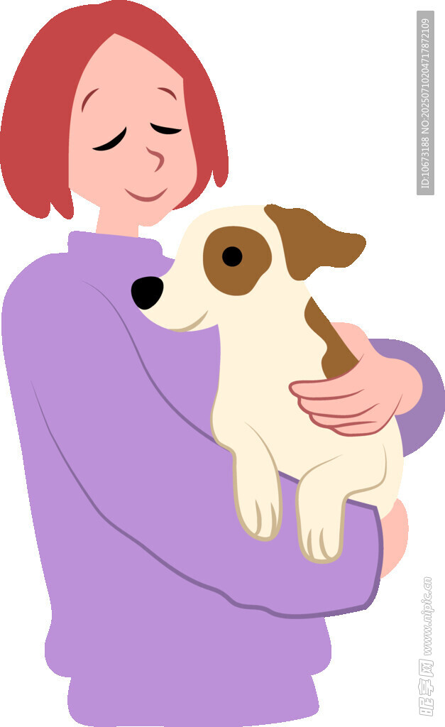 女子温馨抱狗瞬间