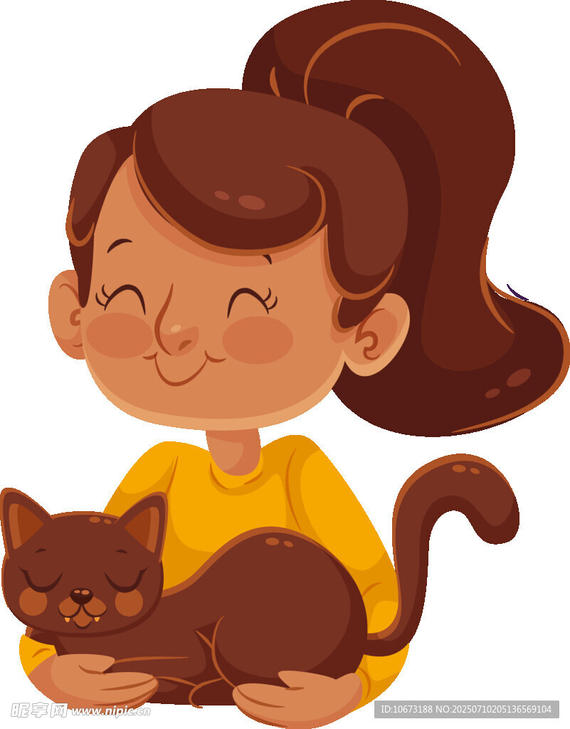 女孩温馨拥抱可爱猫咪