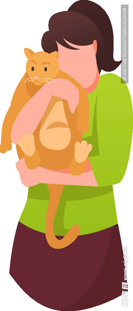 女子温馨拥抱怀中猫咪