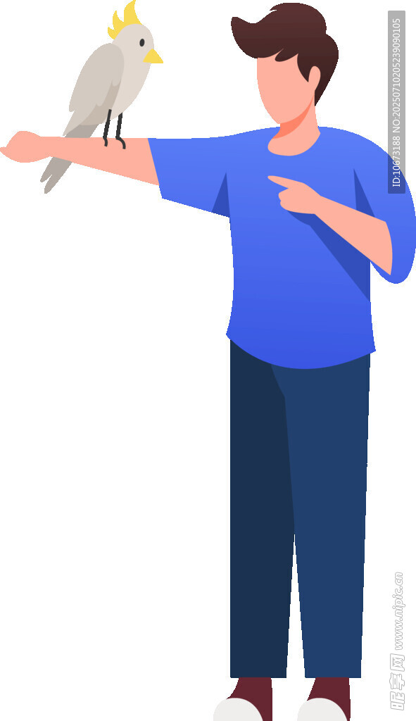 男子与肩头鹦鹉互动瞬间