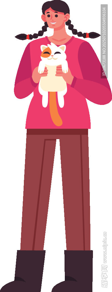 怀抱玩偶的双马尾女孩