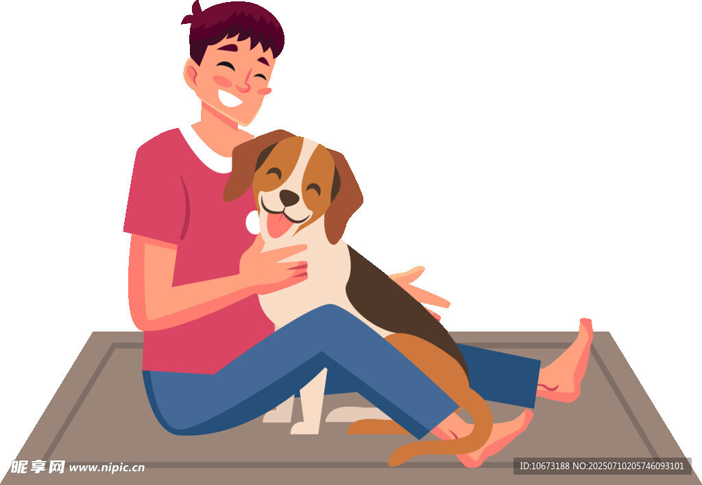 女子与萌犬温馨相伴