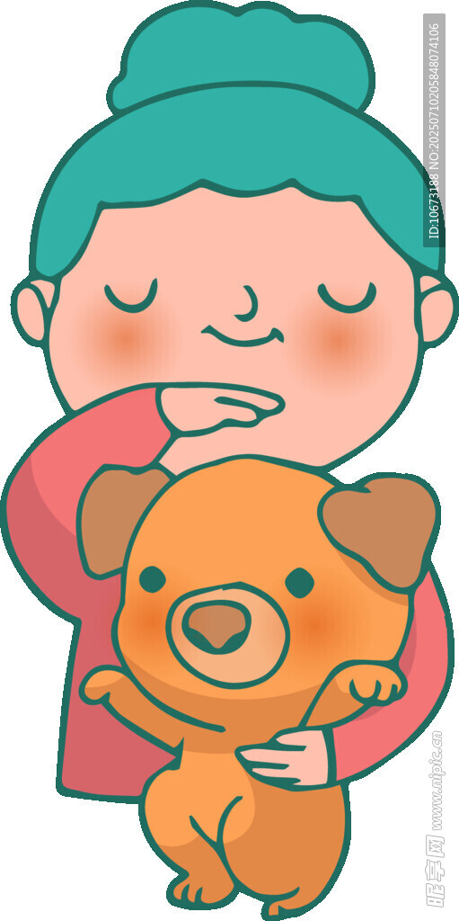 女孩温馨拥抱可爱小狗
