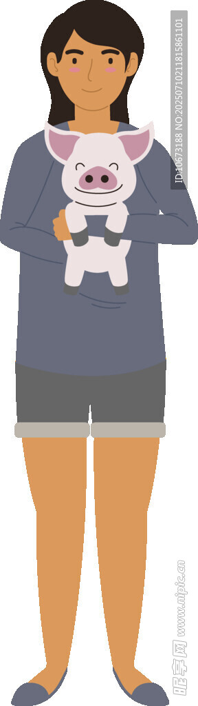 女子怀抱可爱小狗