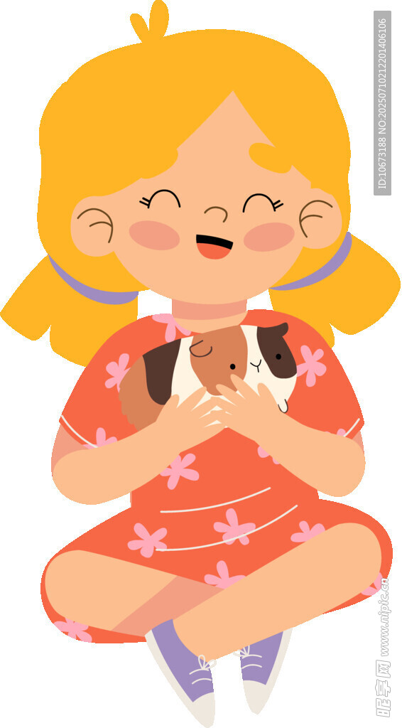 抱着猫咪的快乐小女孩