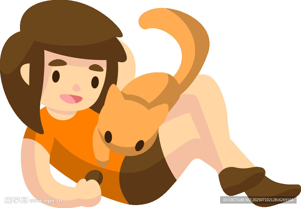 女孩与松鼠亲密互动
