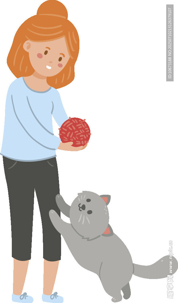 女子与猫咪互动玩耍