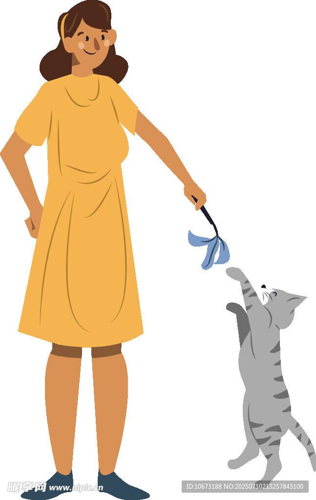 女子逗猫玩耍温馨瞬间