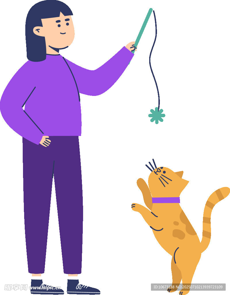 女子逗猫瞬间
