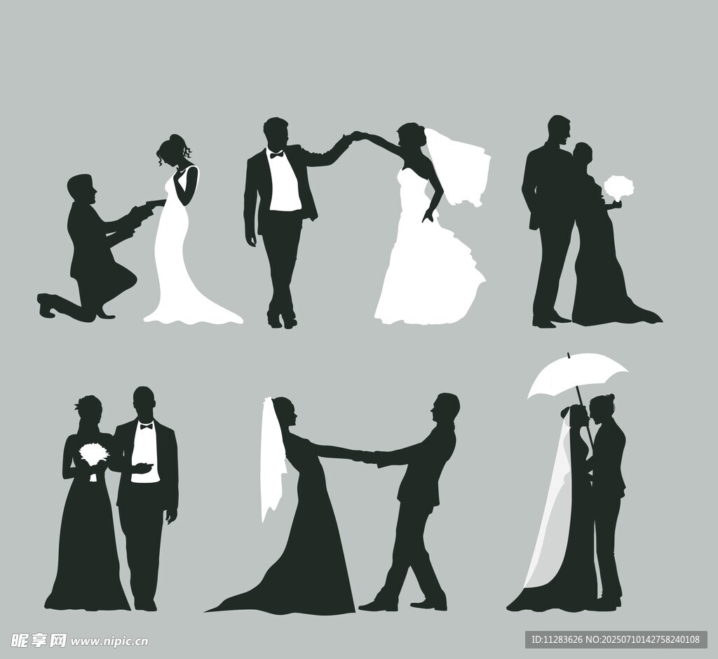 婚礼姿态剪影