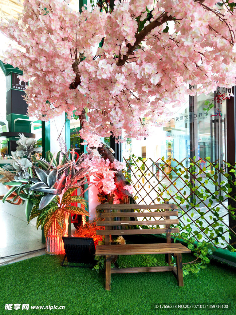 室内樱花景观