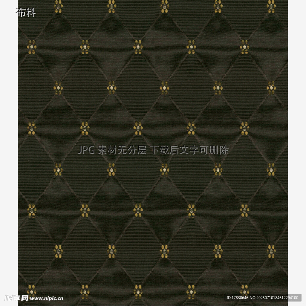 深绿底金色小花图案纹理