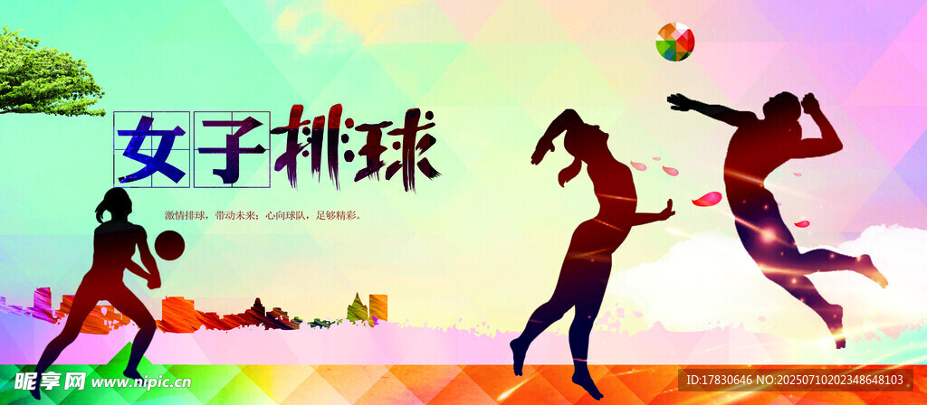 女子排球运动精彩瞬间