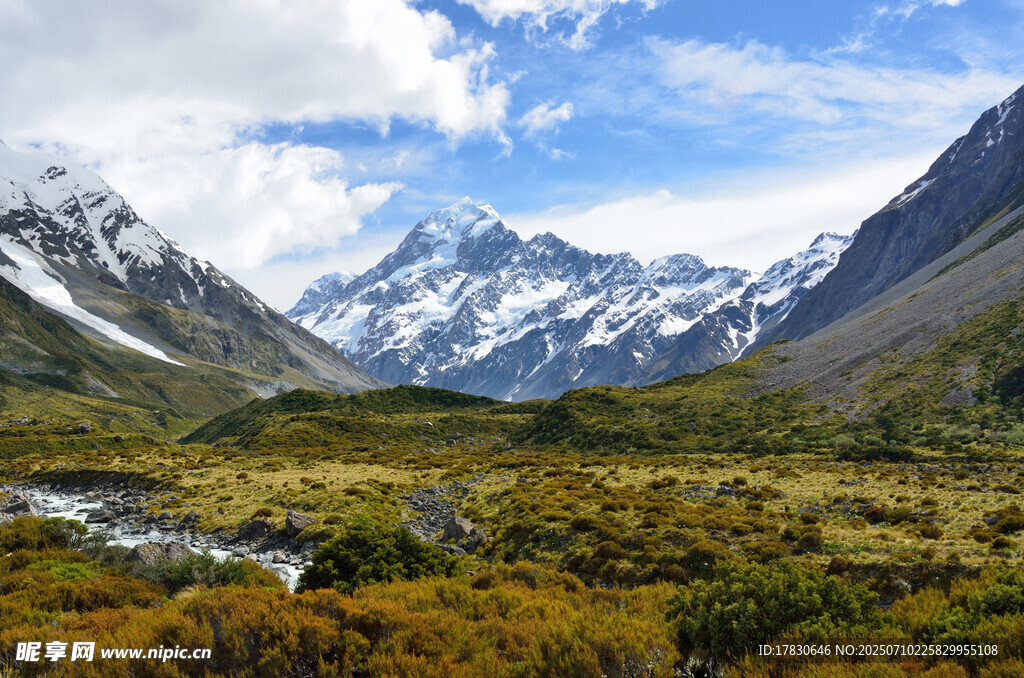 壮丽高山河谷自然美景