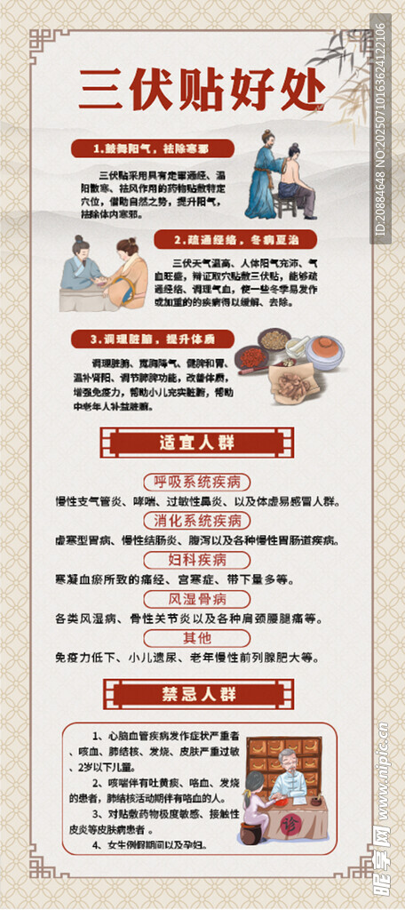 三伏贴好处宣传页展示
