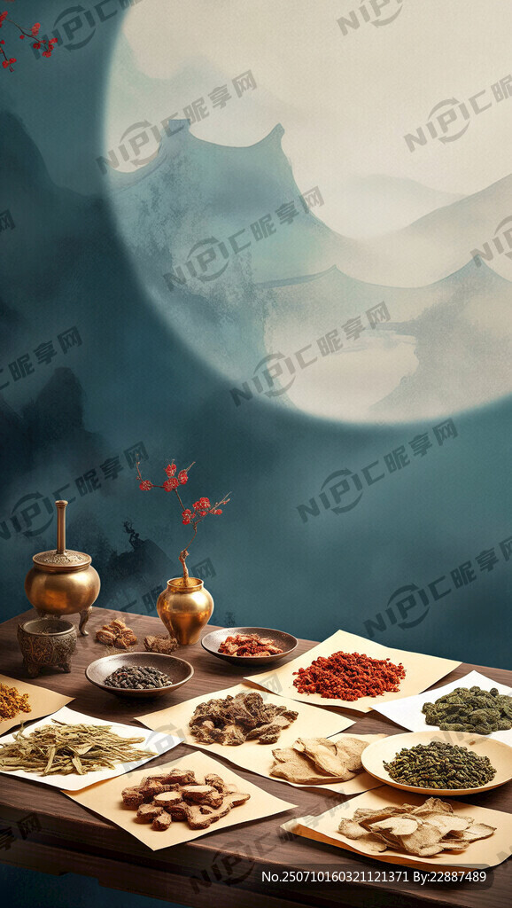 各种药材 古风古韵 养生场景