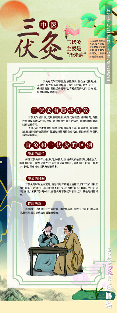 国风三伏贴三伏灸中医养生展架