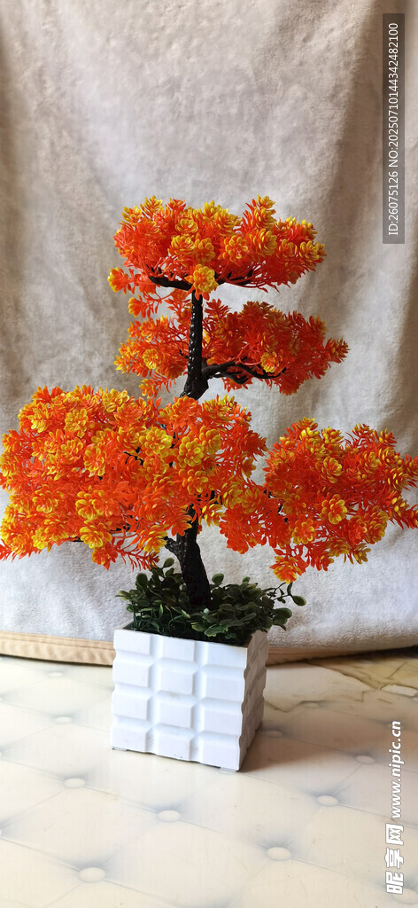 居家仿真橙色花卉盆栽