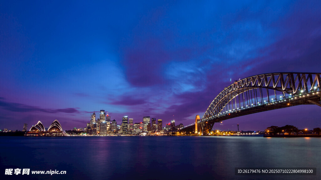 悉尼港湾大桥夜景风光
