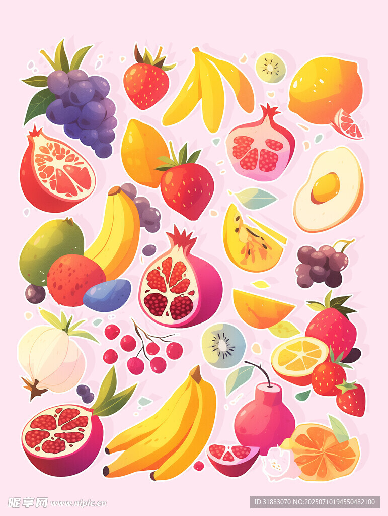 卡通水果插画