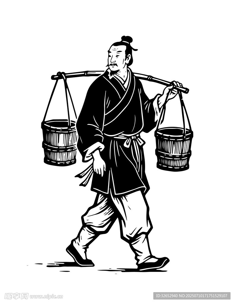古代挑担商贩