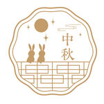 中秋玉兔圆形图案设计