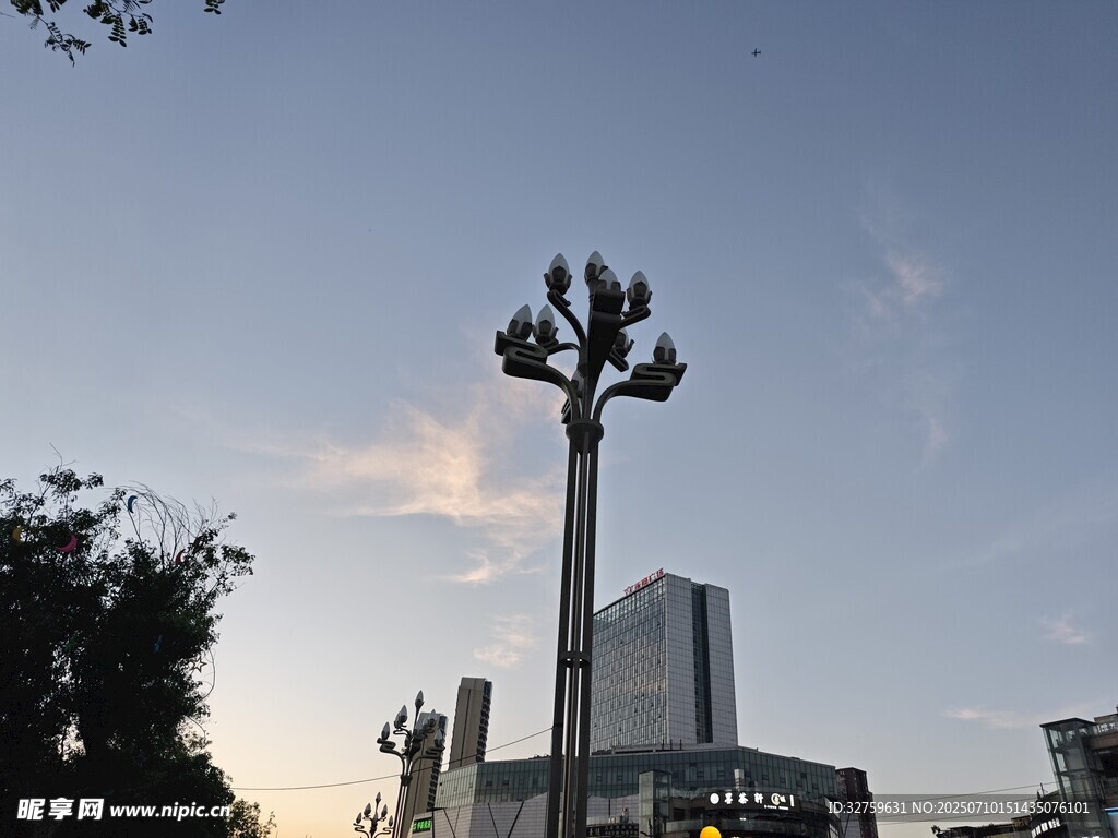 城市中的独特造型路灯