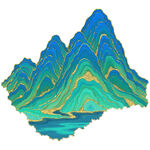 青绿山水插画