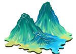 立体彩色山峦模型