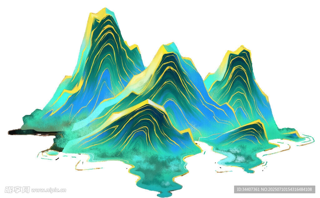 水墨风山水景观图