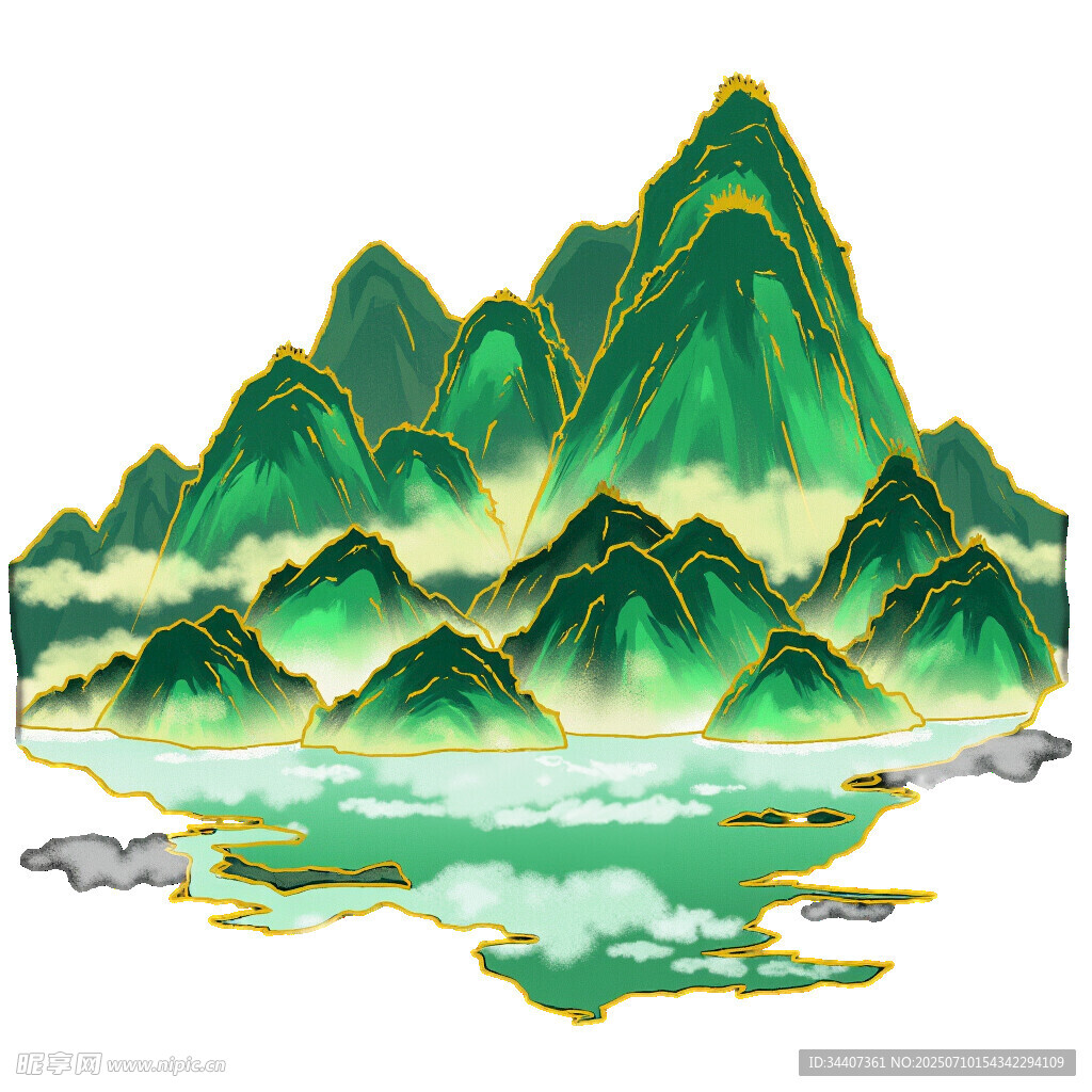 水墨山水风景图