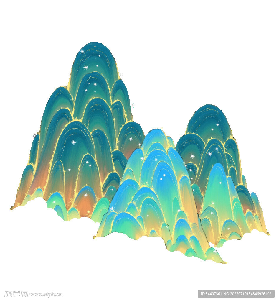 梦幻多彩山峦