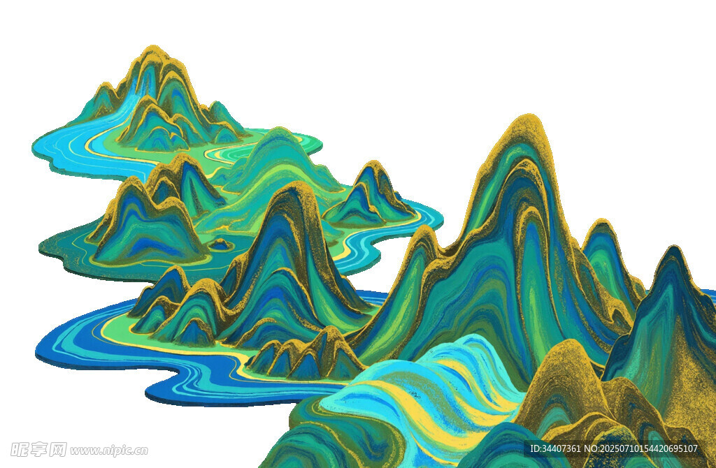 梦幻山水插画
