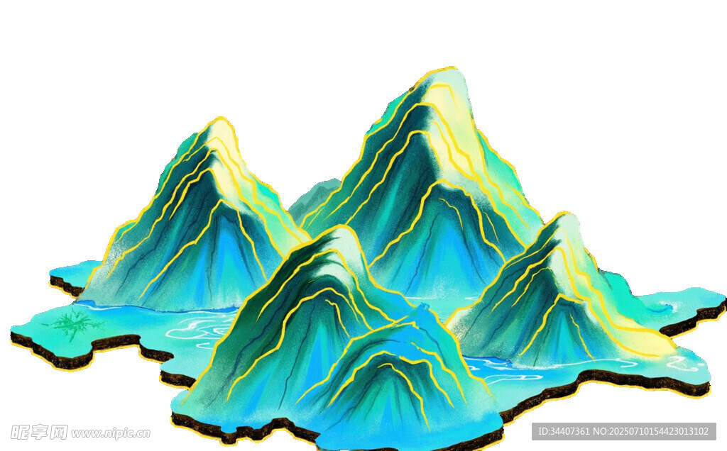 梦幻多彩山峰景观