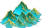梦幻青绿群山