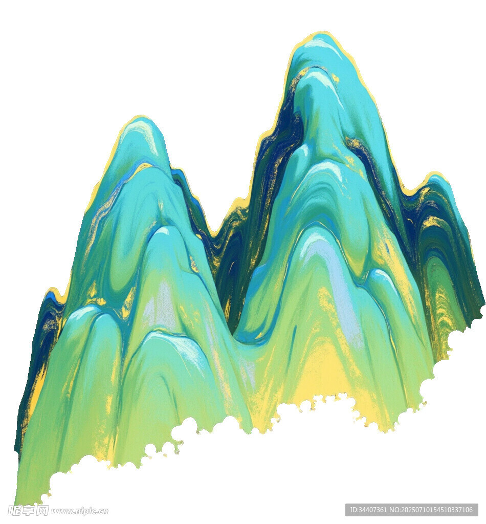 梦幻青绿山水景观