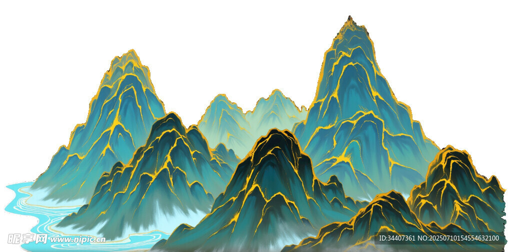 水墨群山图