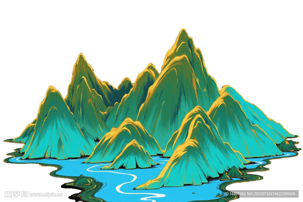 青山绿水间的秀丽景致