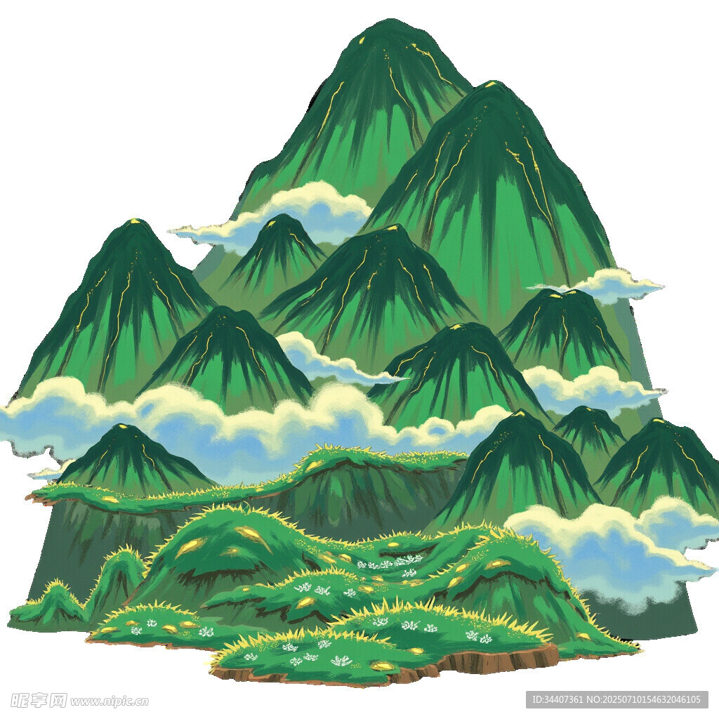 青山绿水间的梦幻山峦