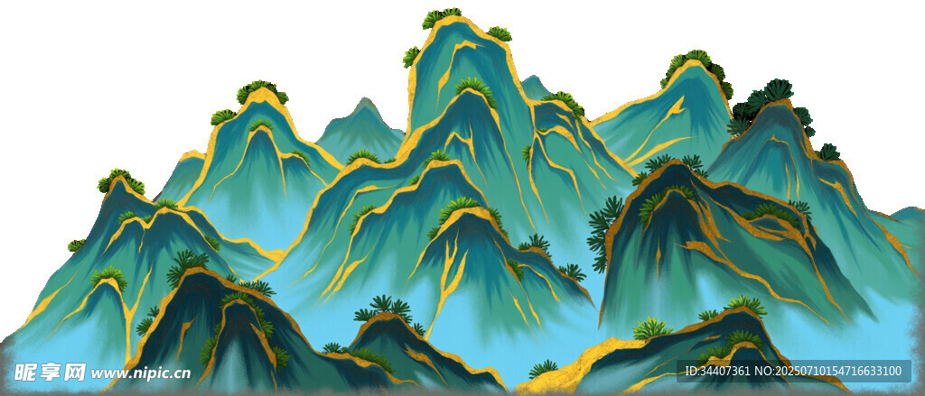 水墨群山图