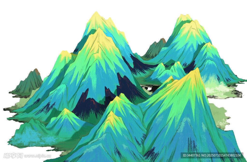 梦幻多彩山峰景观