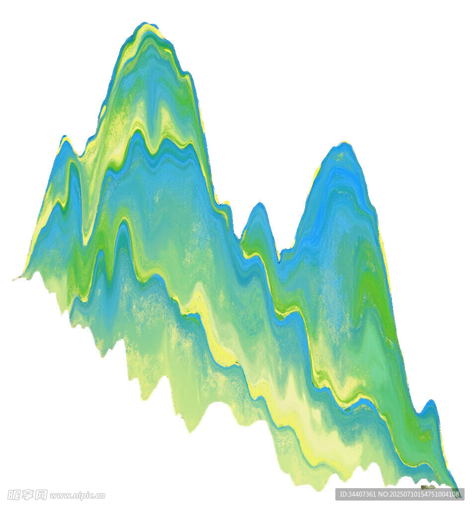 梦幻渐变山水插画