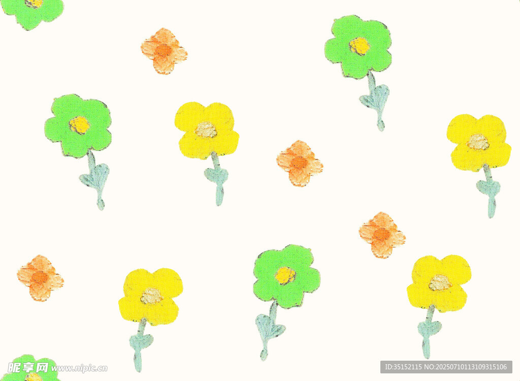 清新花朵图案背景 数码  印花
