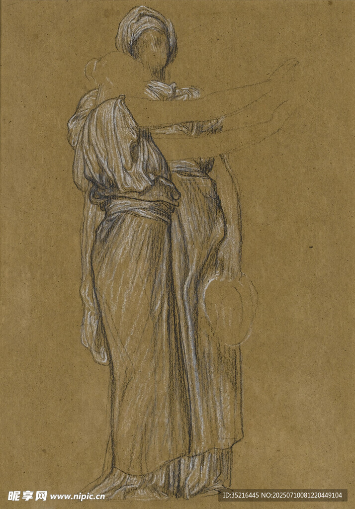 古典女性素描画像