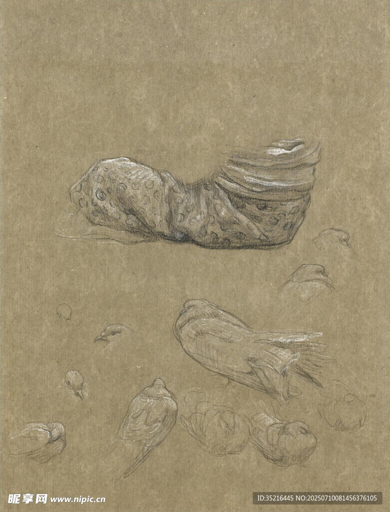 素描静物之鞋子与杂物
