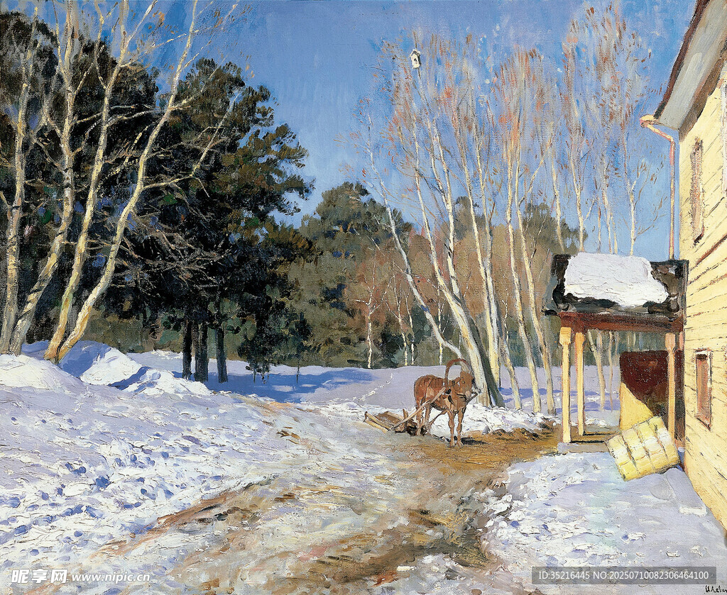 冬日乡村雪景小屋