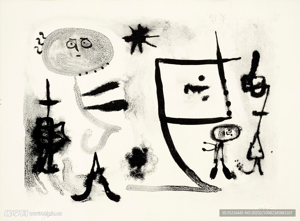 儿童创意黑白绘画作品
