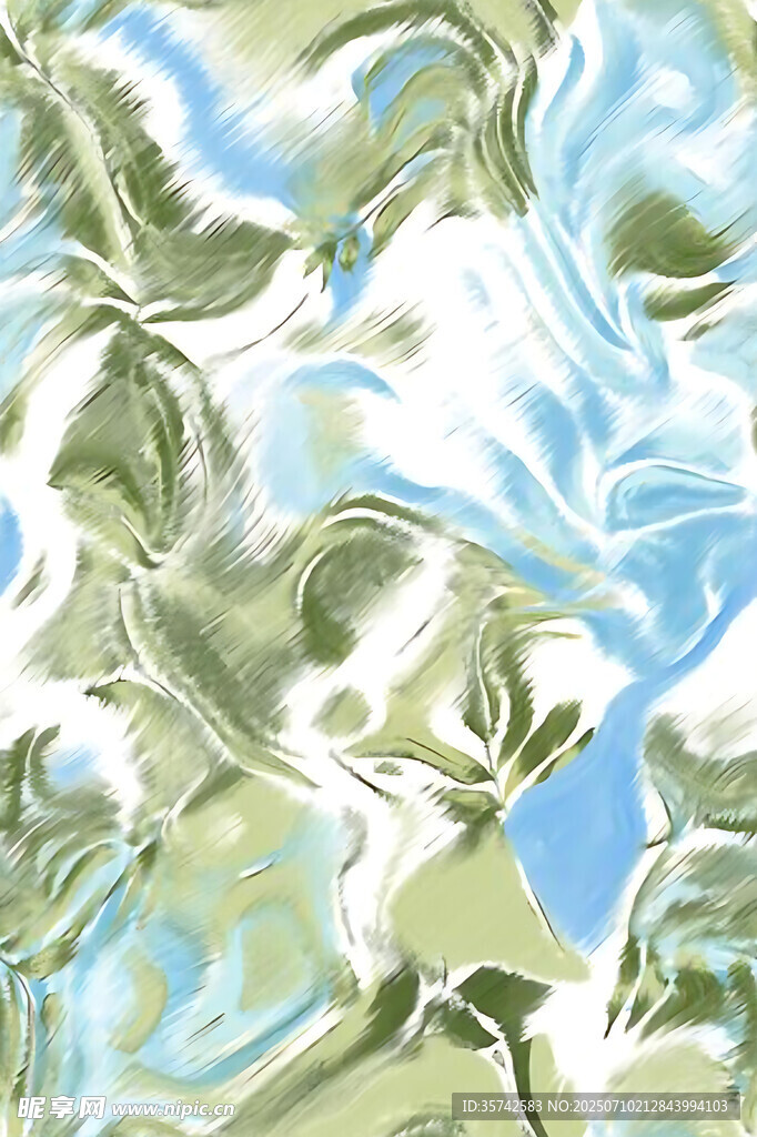 抽象蓝绿植物纹理图案