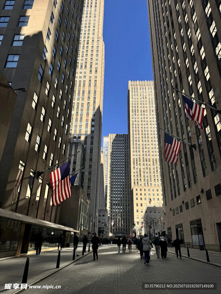纽约城市街道高楼景观