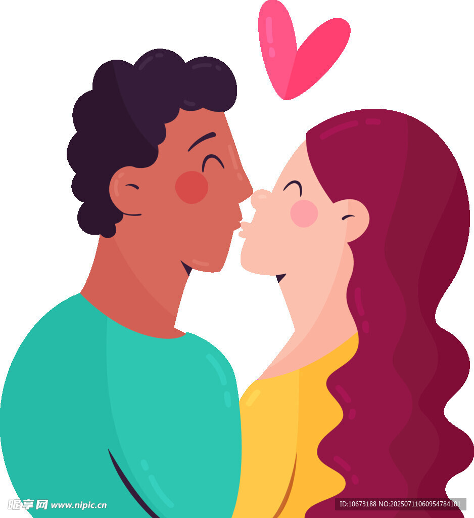 情侣甜蜜亲吻瞬间